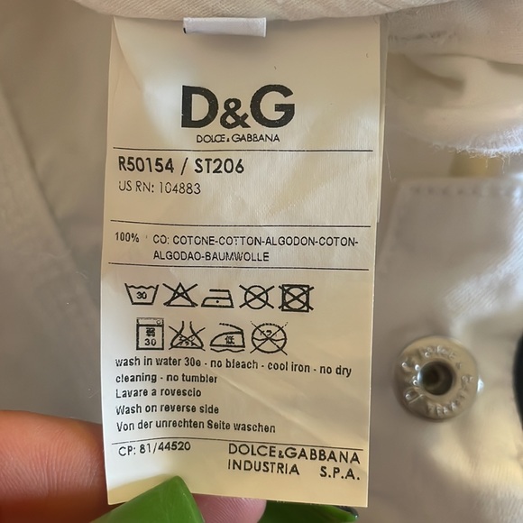 Men’s Regular Fit Low Rise Straight Leg Dolce & Gabbana White Jeans Size 38 - Picture 6 of 12